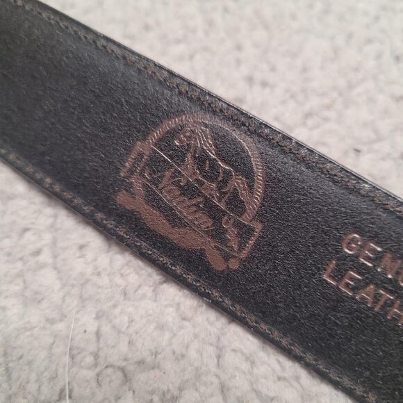Vintage Nadim Belt 38 Black Leather Western Boho Cowgirl Festival 90s Patina USA main image 8
